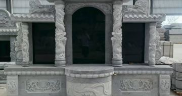 西安 芝麻灰高档墓碑，土墓，可定制