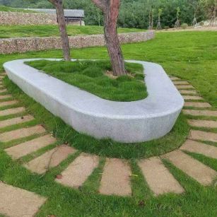 西安 芝麻白光面整石坐凳