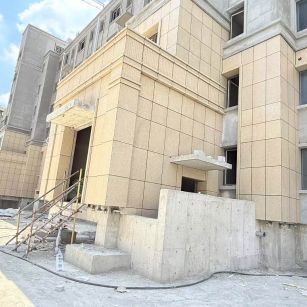 西安 黄金麻干挂，工地实拍