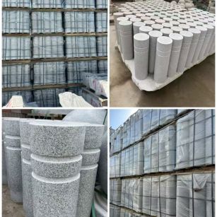 西安 芝麻白花岗岩挡车柱、隔离柱多少钱