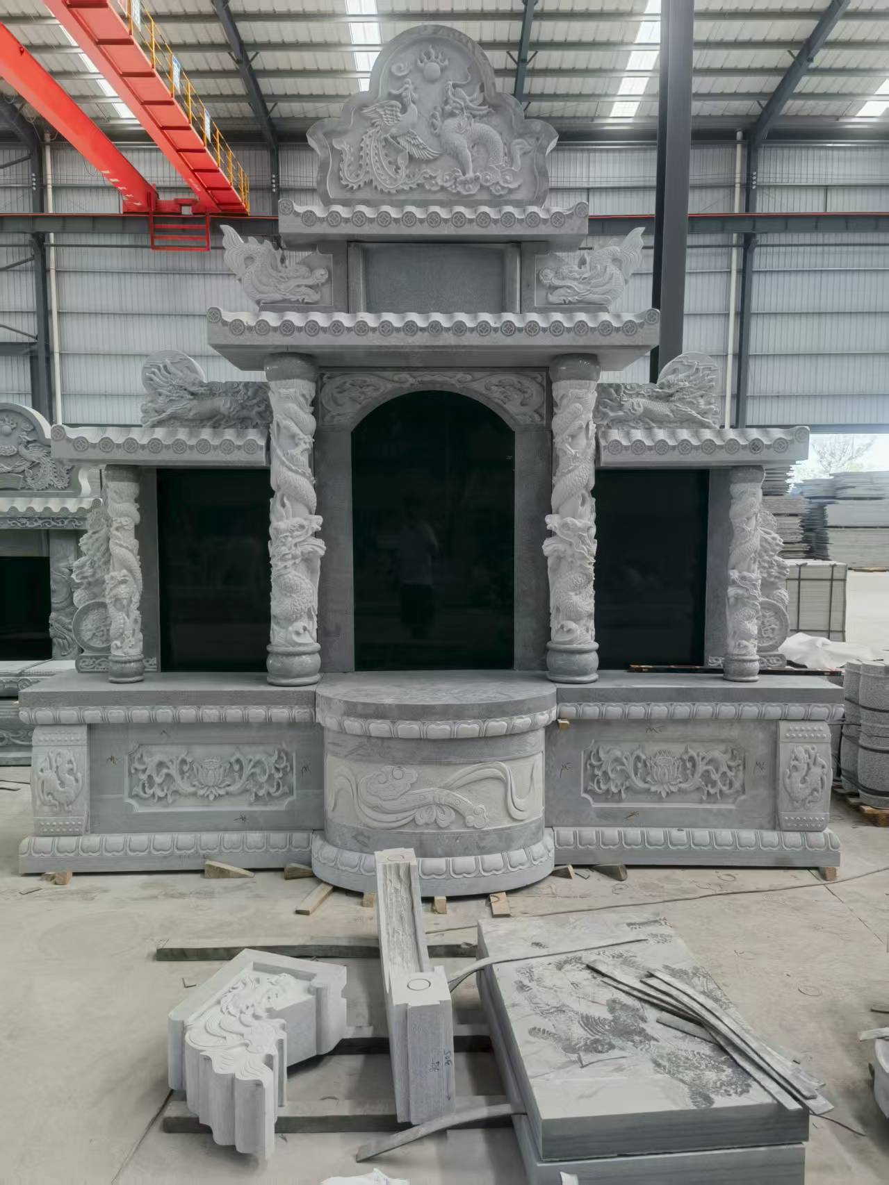 西安 芝麻灰高档墓碑，土墓，可定制
