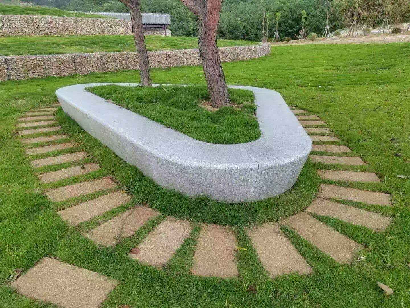 西安 芝麻白光面整石坐凳