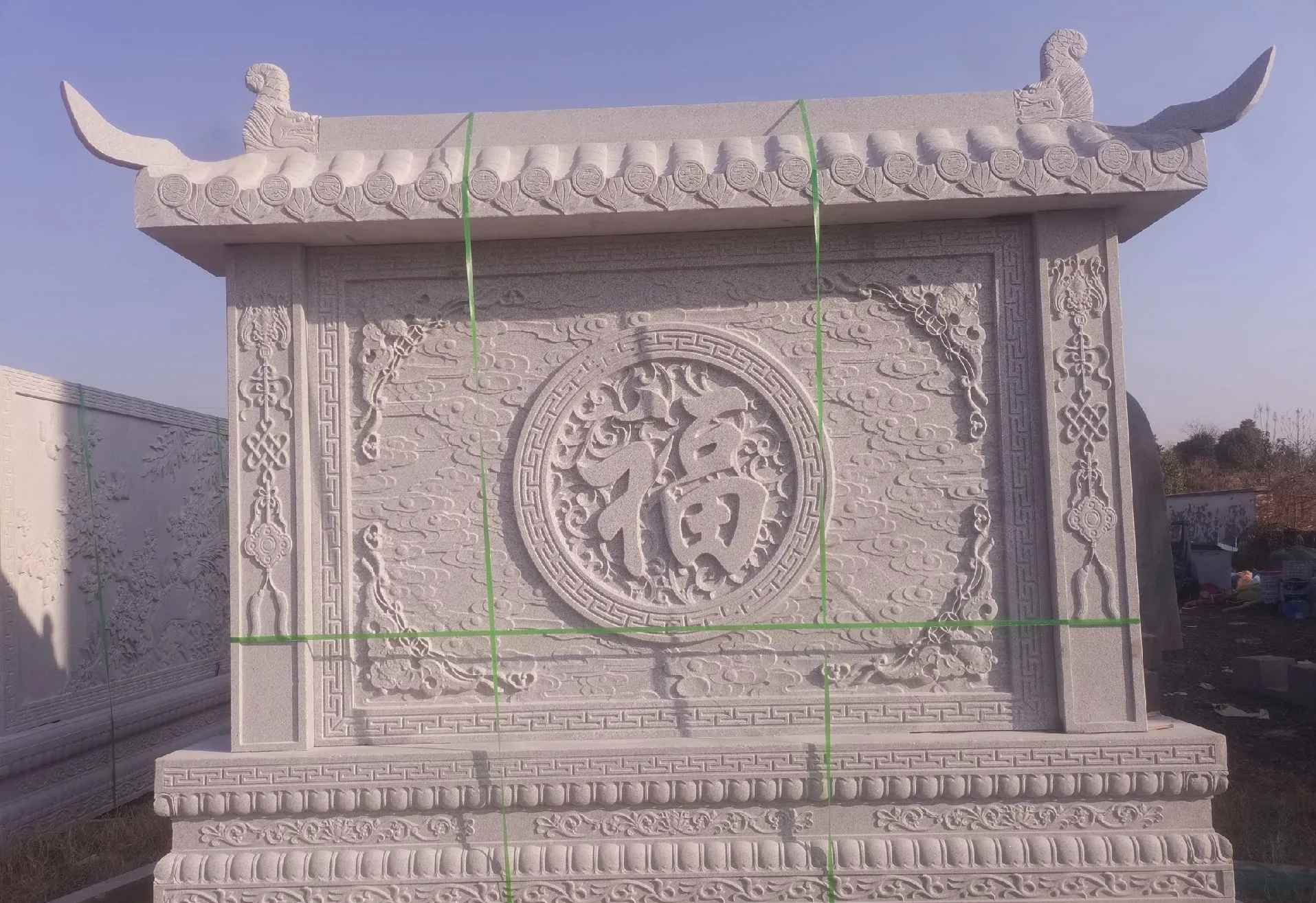 西安 芝麻白花岗岩屏风，照壁，影壁